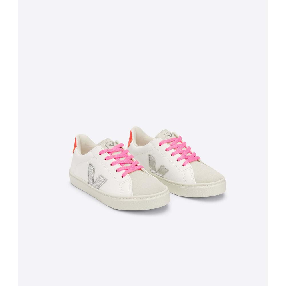 Veja ESPLAR LACES CHROMEFREE Joggesko Barn White/Silver/Orange | NO 833SGL